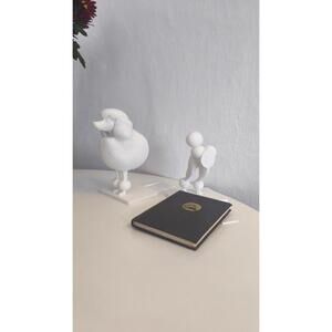 Poodle Bookends - 3D Printed Canine Bookshelf Decor Mid-Century Modern